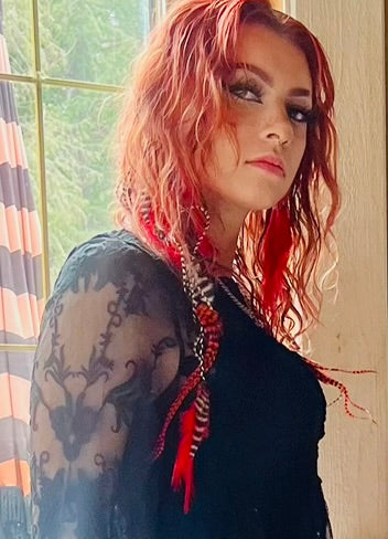 'GOOD LUCK' feather hair clip