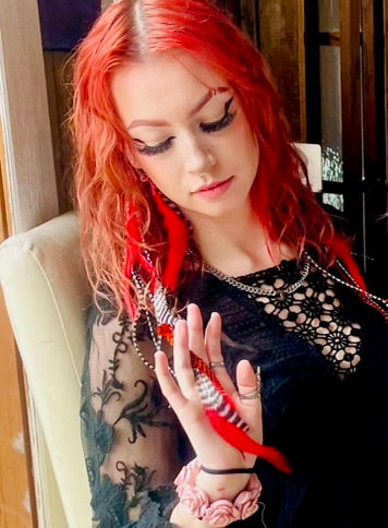 'GOOD LUCK' feather hair clip