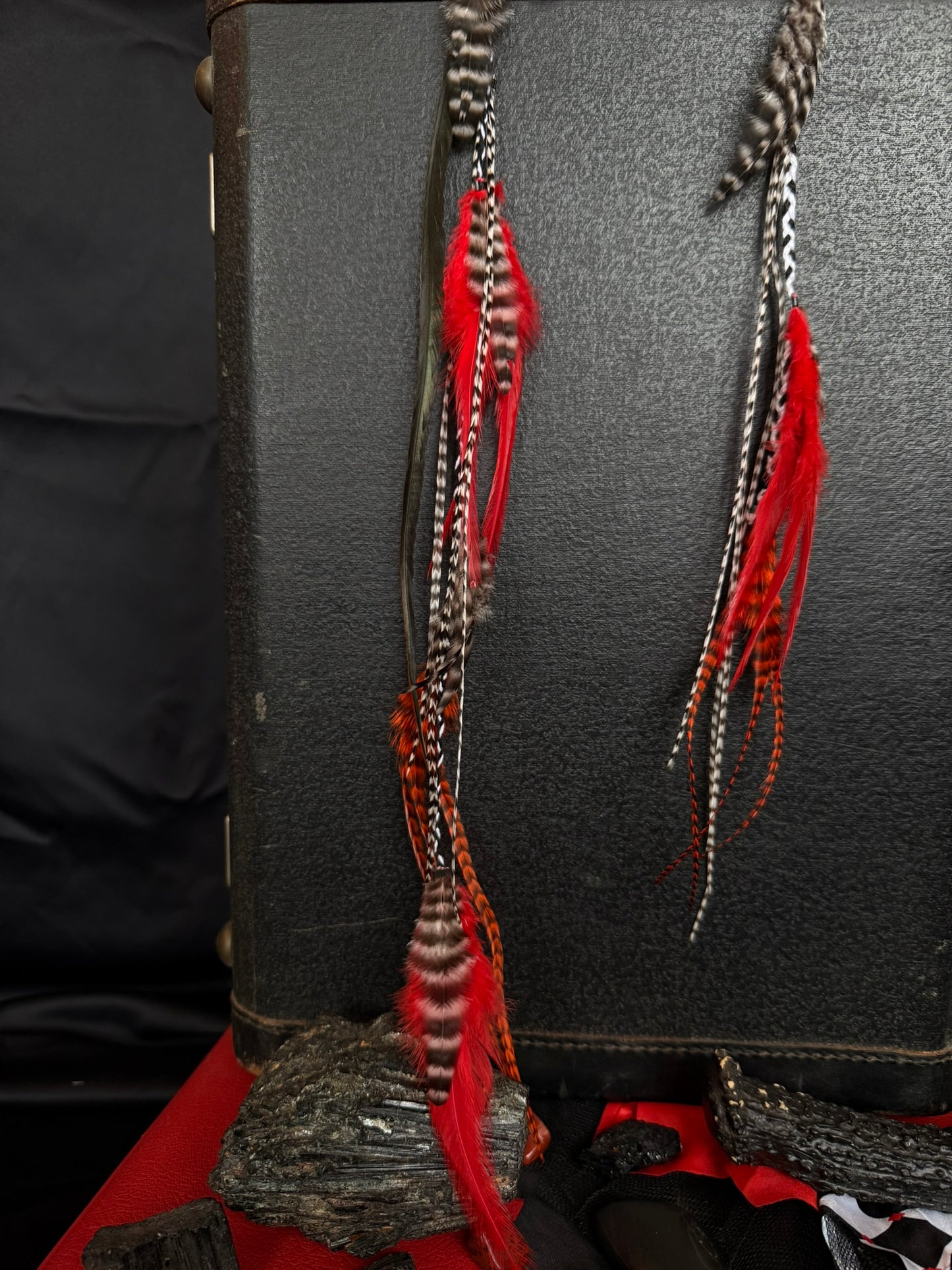 'GOOD LUCK' feather hair clip