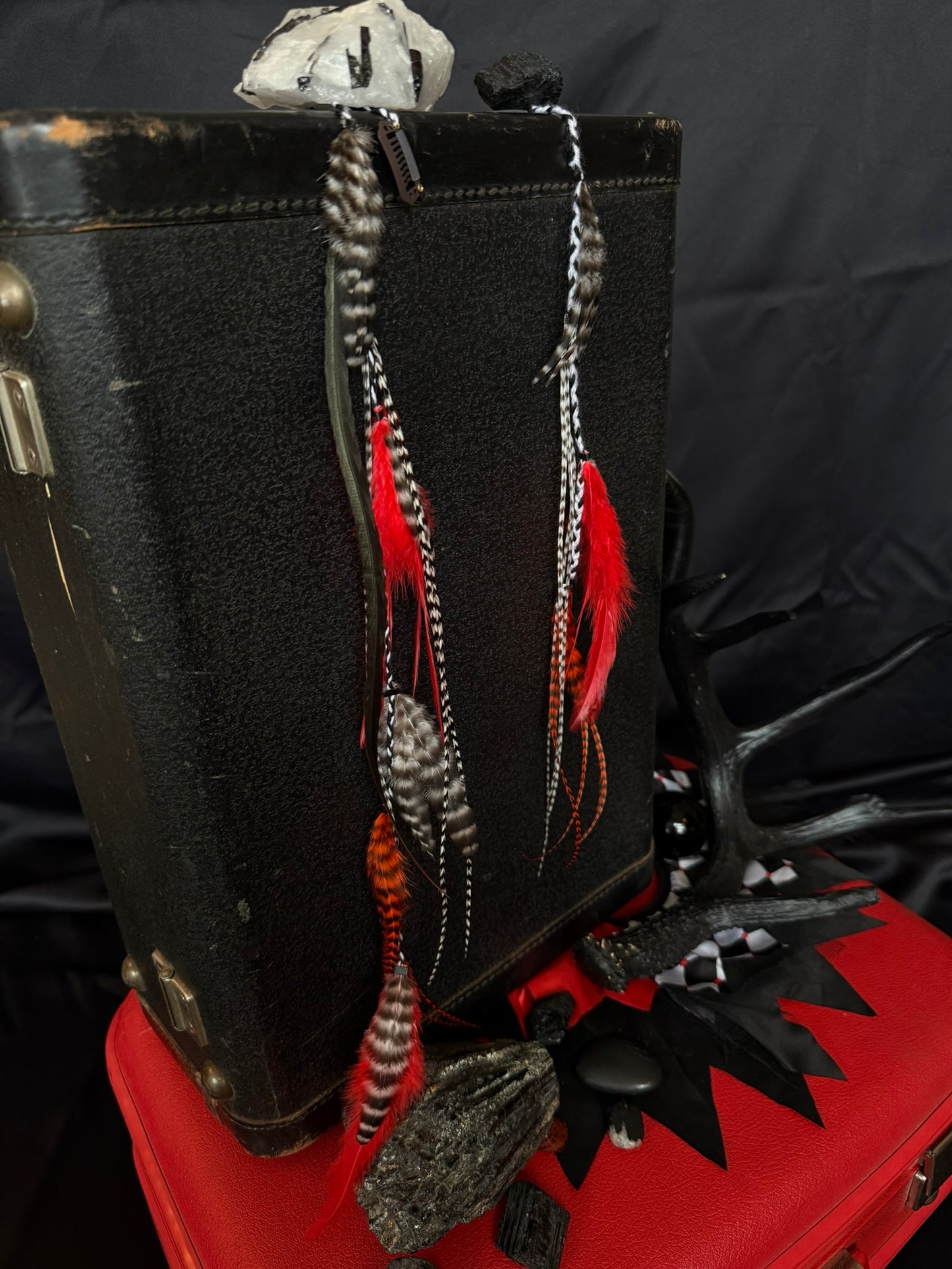 'GOOD LUCK' feather hair clip