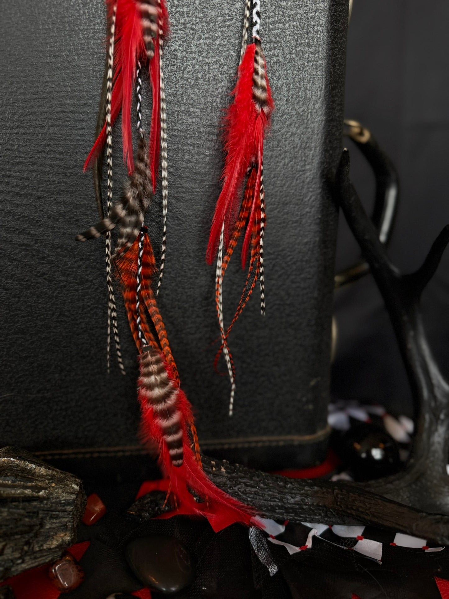 'GOOD LUCK' feather hair clip