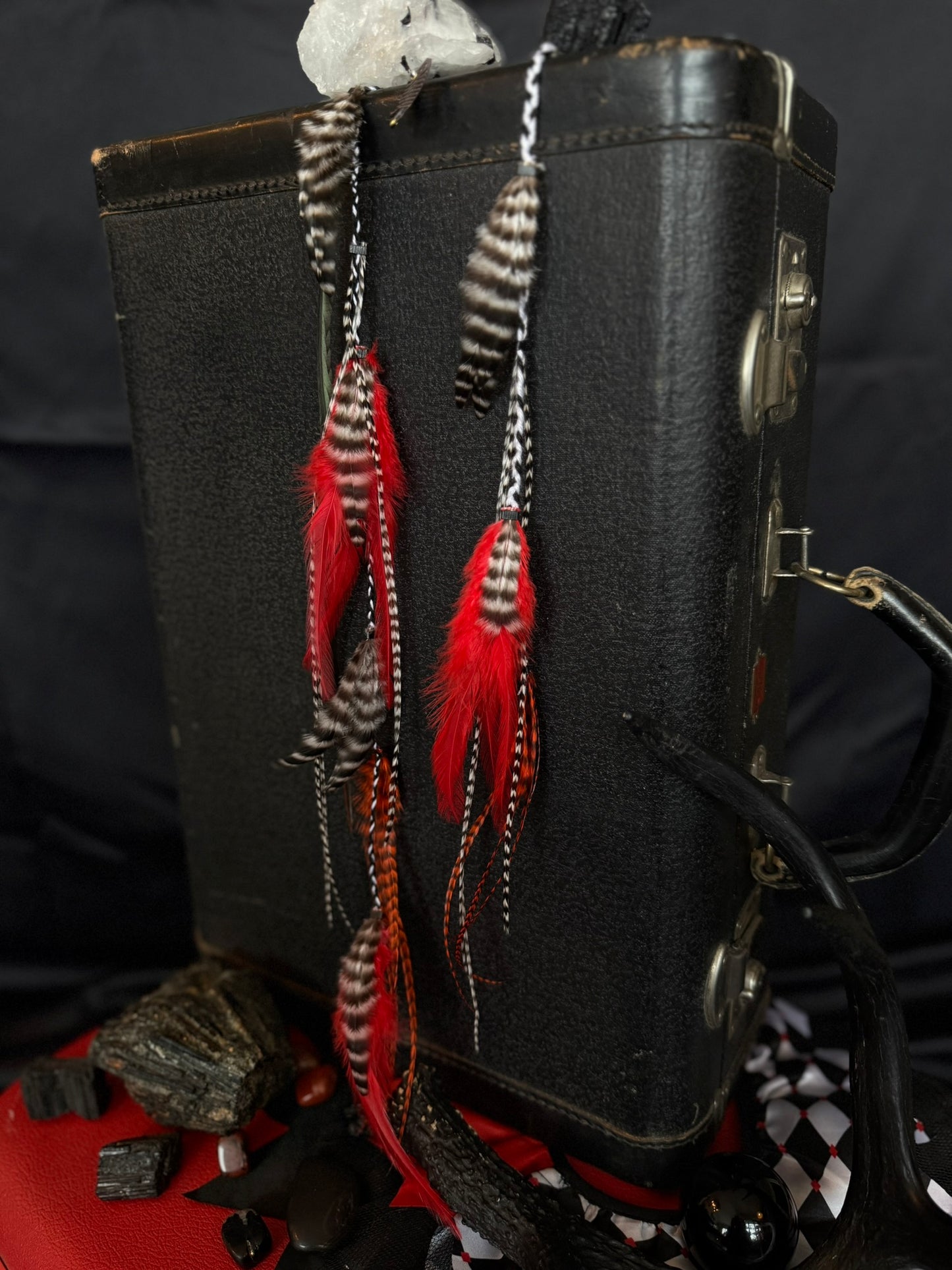 'GOOD LUCK' feather hair clip